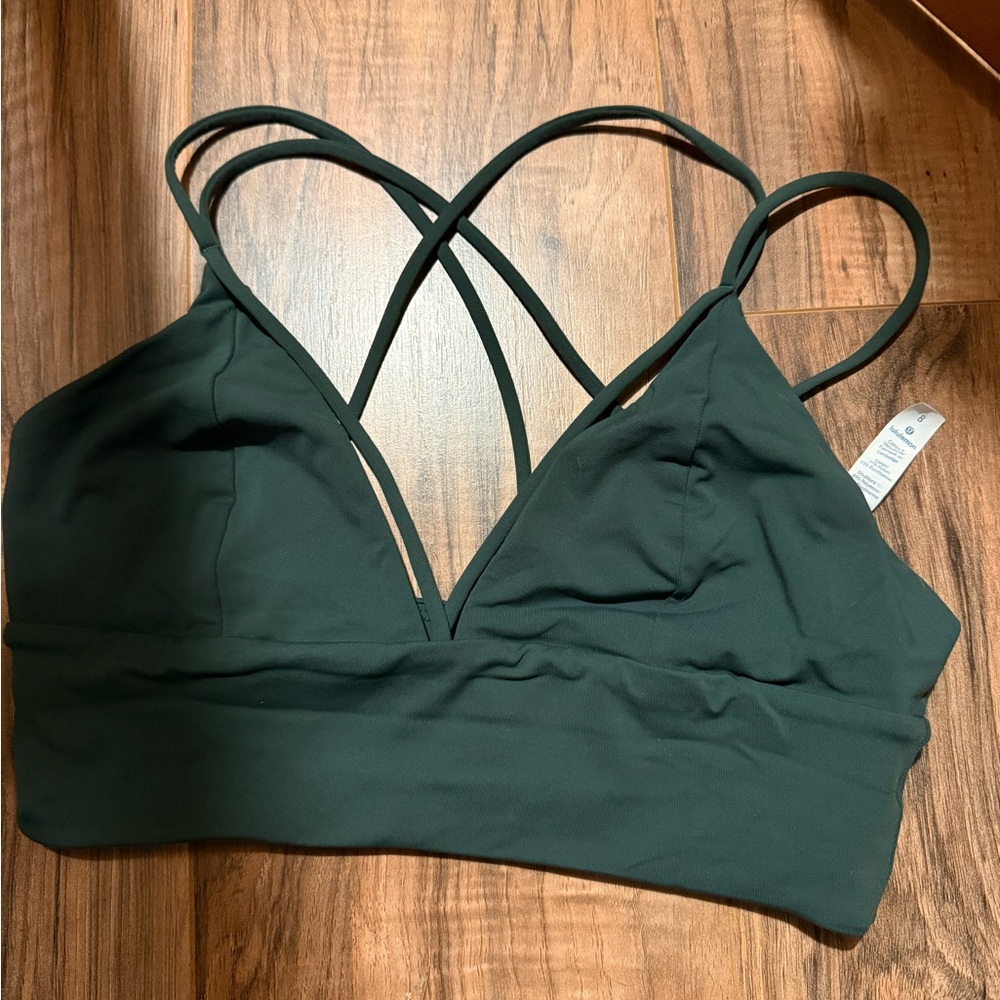 lululemon athletica Deep Green Strappy Sports Bra size 8